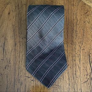 Colors by Alexander Julian Tie Silk Diagonal Stripe Black Gray Business Casual